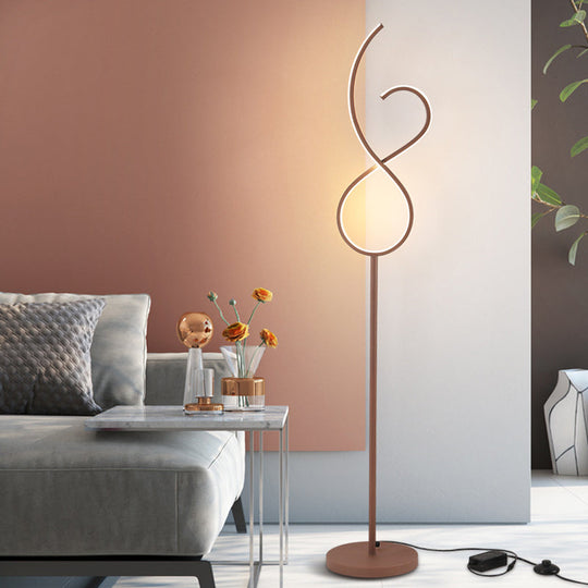 Modern Ringent Crossing Metal Led Standing Lamp: Warm/White Coffee Floor Lighting / White