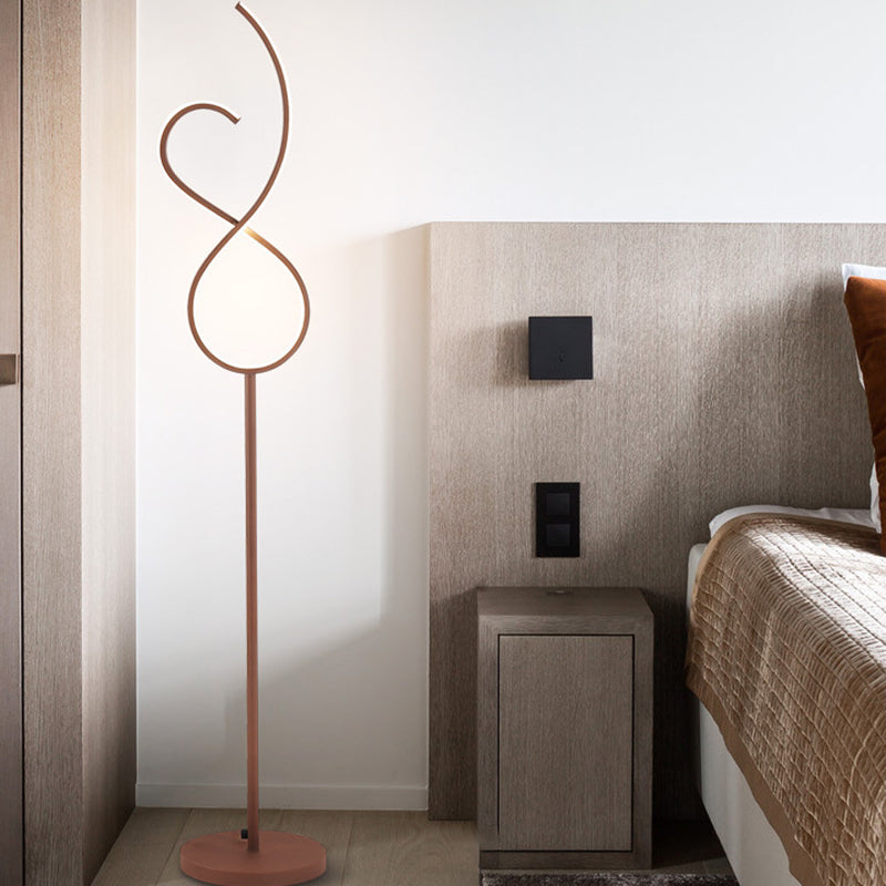 Modern Ringent Crossing Metal Led Standing Lamp: Warm/White Coffee Floor Lighting