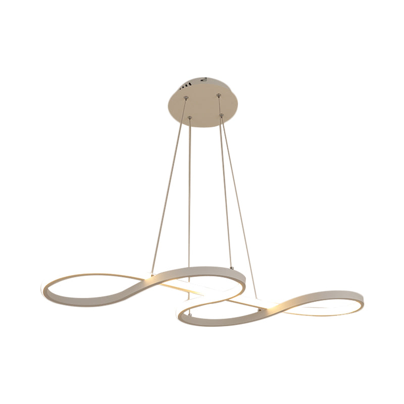 Black/White/Gold Metallic Chandelier Lamp With Led Pendant Lighting In Warm/White Light
