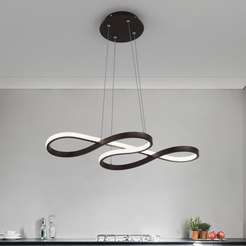Black/White/Gold Metallic Chandelier Lamp With Led Pendant Lighting In Warm/White Light Black /