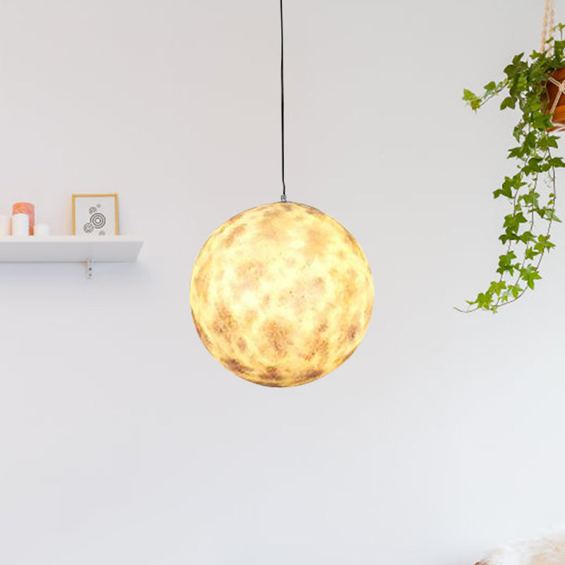 Planet Resin Dining Pendant Lamp - Creative Yellow/Orange/Blue Lighting Fixture