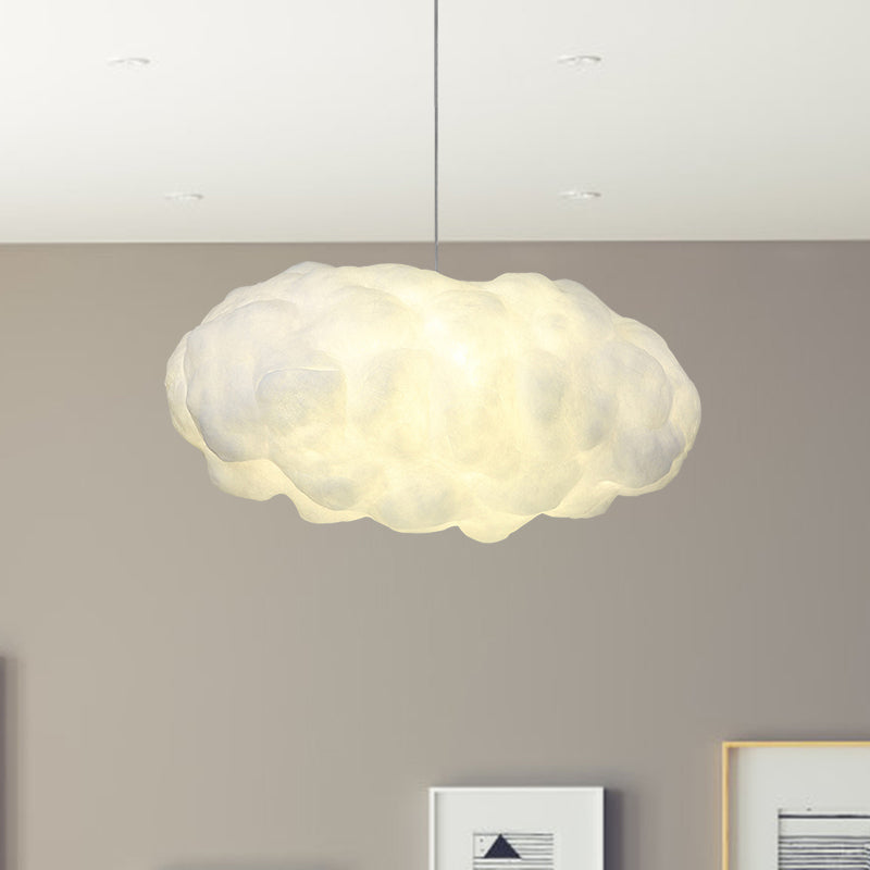 Cotton Minimalist Cloud Pendant Light Kit With Adjustable Warm/White Lighting White