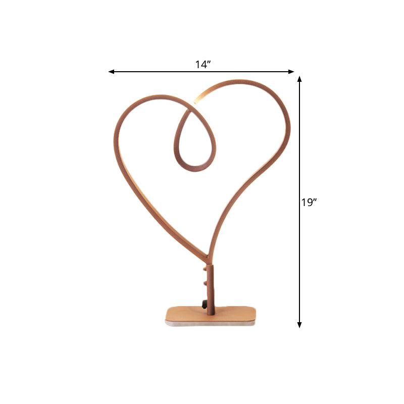 Led Nightlight Coffee Heart Reading Lamp With Metal Shade In Warm/White Light