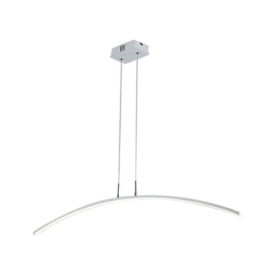 Curved Metallic Black/White Led Island Lamp For Warm/White Lighting