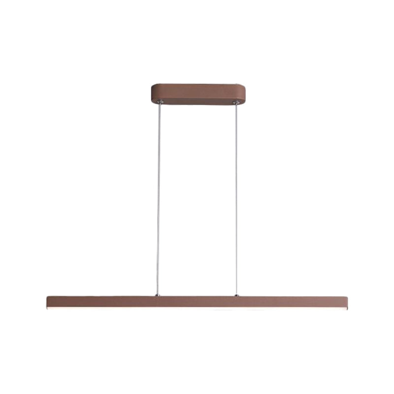 Modern Metal Island Led Pendant Lamp In Brown With Warm/White Light