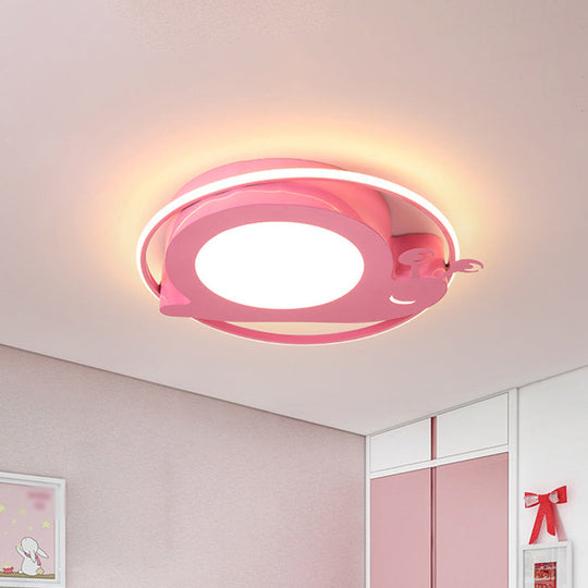 Cartoon Bee Led Ceiling Light In Pink For Nursery - Modern & Fun With Warm/White / White