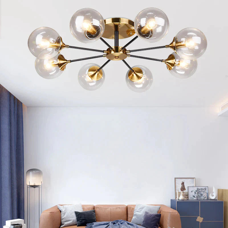 Nordic Light Luxury Glass Living Room Dining Room Ceiling Lamp