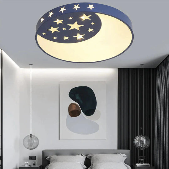 Creative Nordic Star Moon Bedroom Lamp LED Ceiling Lamp