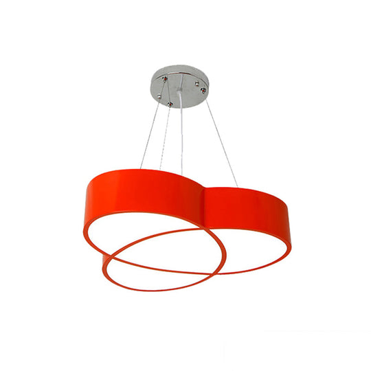Flower Pendant Light - Creative Metal & Acrylic Lamp For Nursing Room Red / White