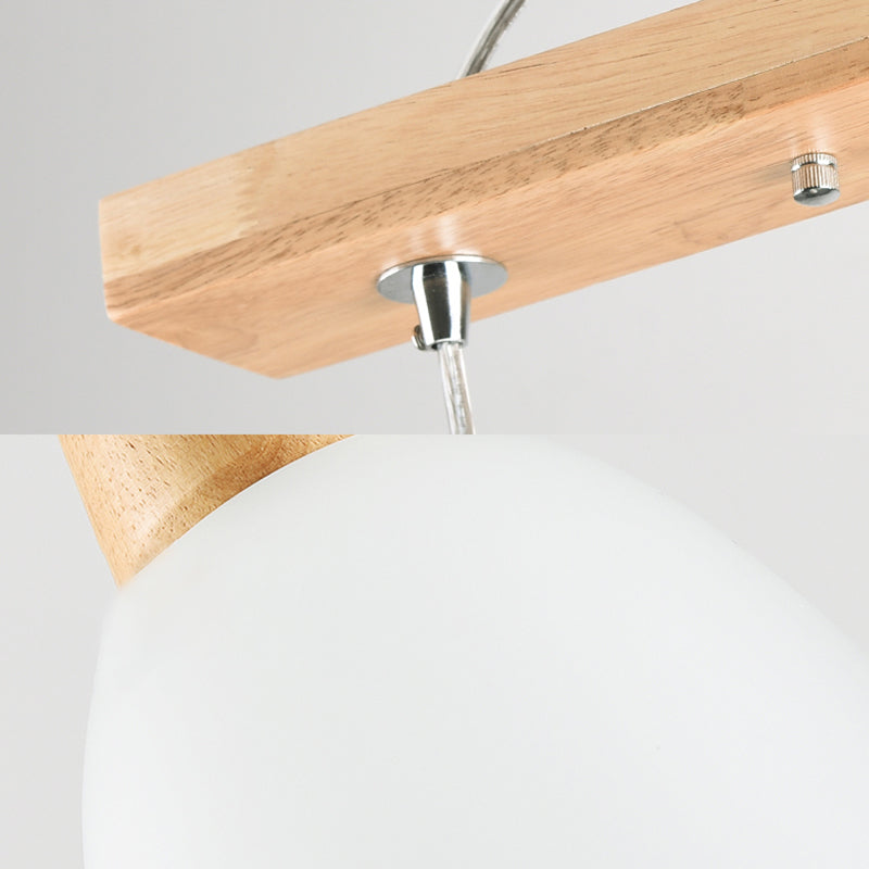 White Glass Bell Shape Pendant Ceiling Light - 1/2/3 Lights Simple Style Fixture