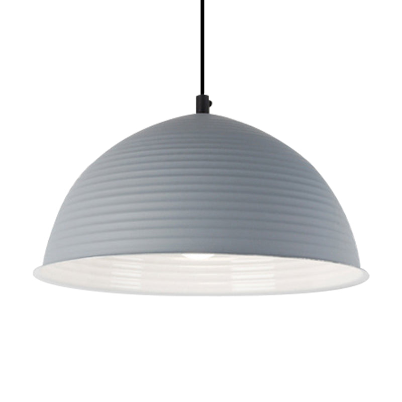 Cafe Store Ridged Domed Pendant Light - Aluminum 12/16 1 Nordic Style Suspension Lamp