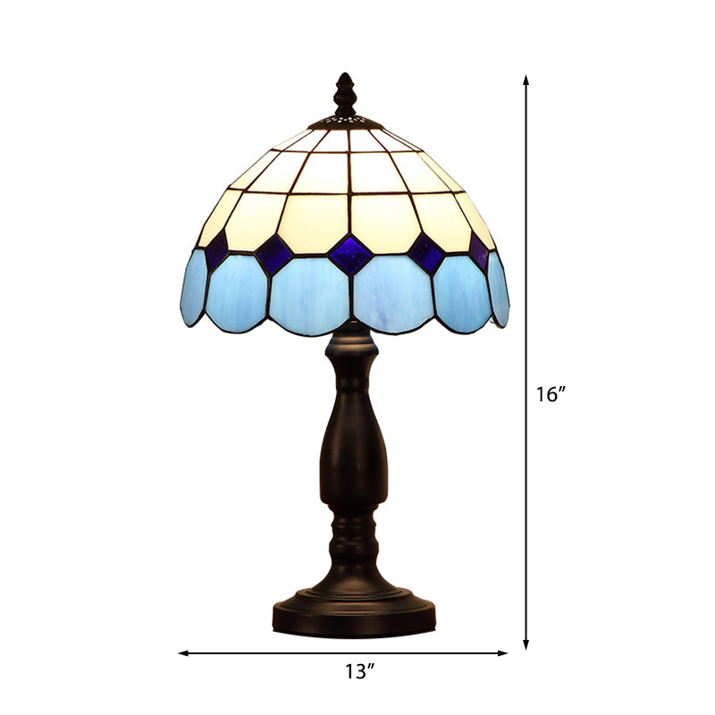 Retro Stained Glass Accent Table Lamp - Elegant 1-Light Décor For Bedside