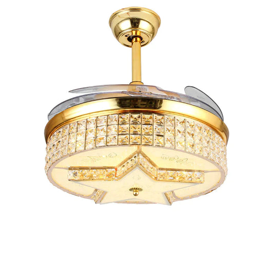 Led Modern Alloy Crystal Acrylic Ceiling Fan.led Lamp.led Light.ceiling Lights.led Lamp For Foyer