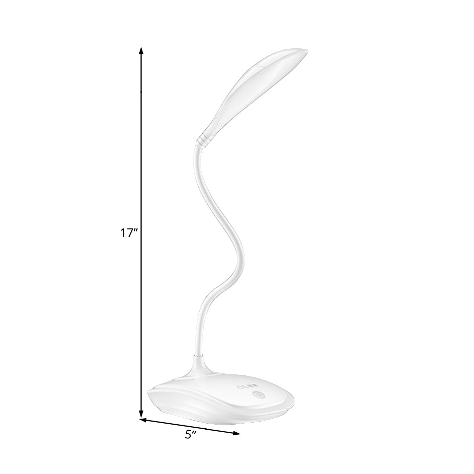 Led Desk Lamp With Touch-Sensitive 3-Level Dimmer Silicone Arm And Simple Design - Ideal For Study