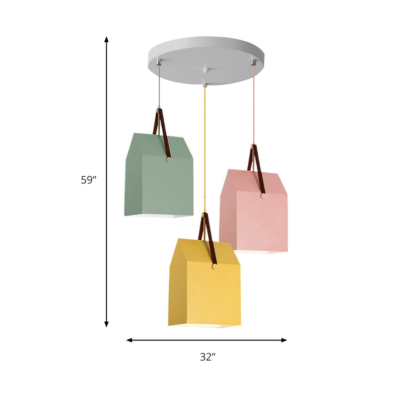 Undertint Bag Pendant Light - Macaron Loft Metal Hanging For Cafes