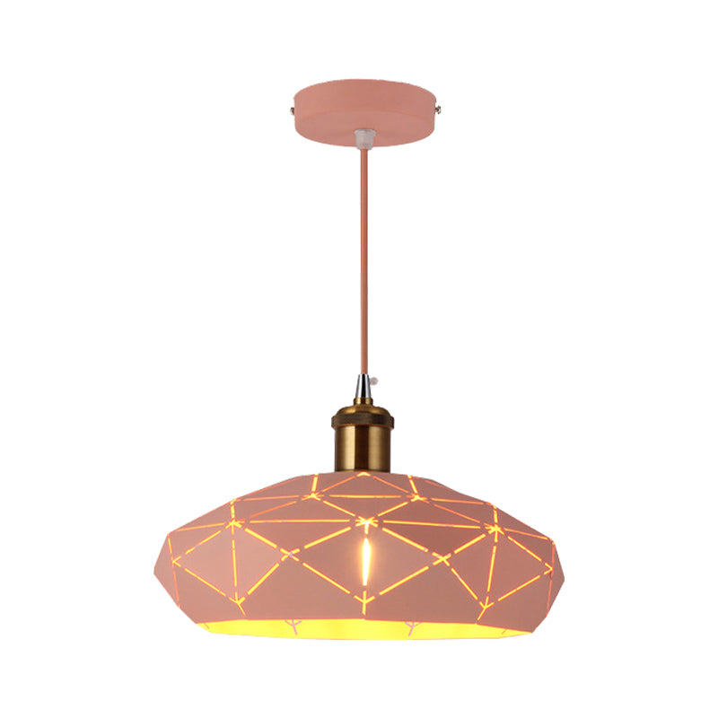 Macaron Facet-Shape Metal Pendant Light - Ideal for Kindergarten Decor