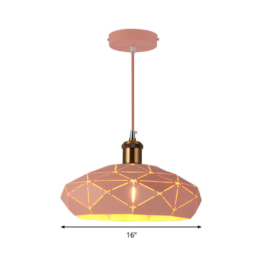 Macaron Facet-Shape Metal Pendant Light - Ideal for Kindergarten Decor