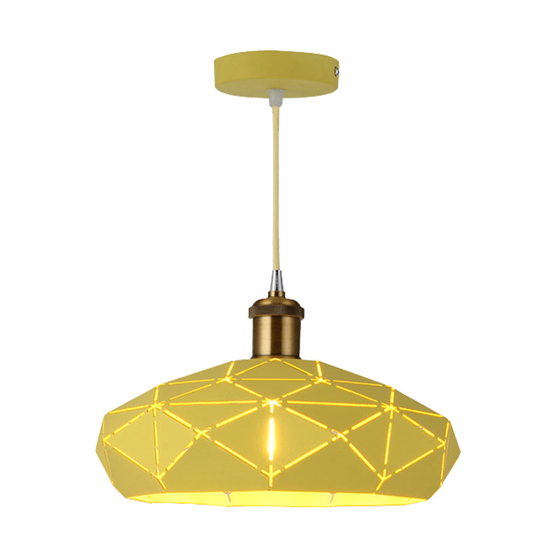 Metal Pendant Light With Macaron Facet Cap - Perfect For Kindergarten