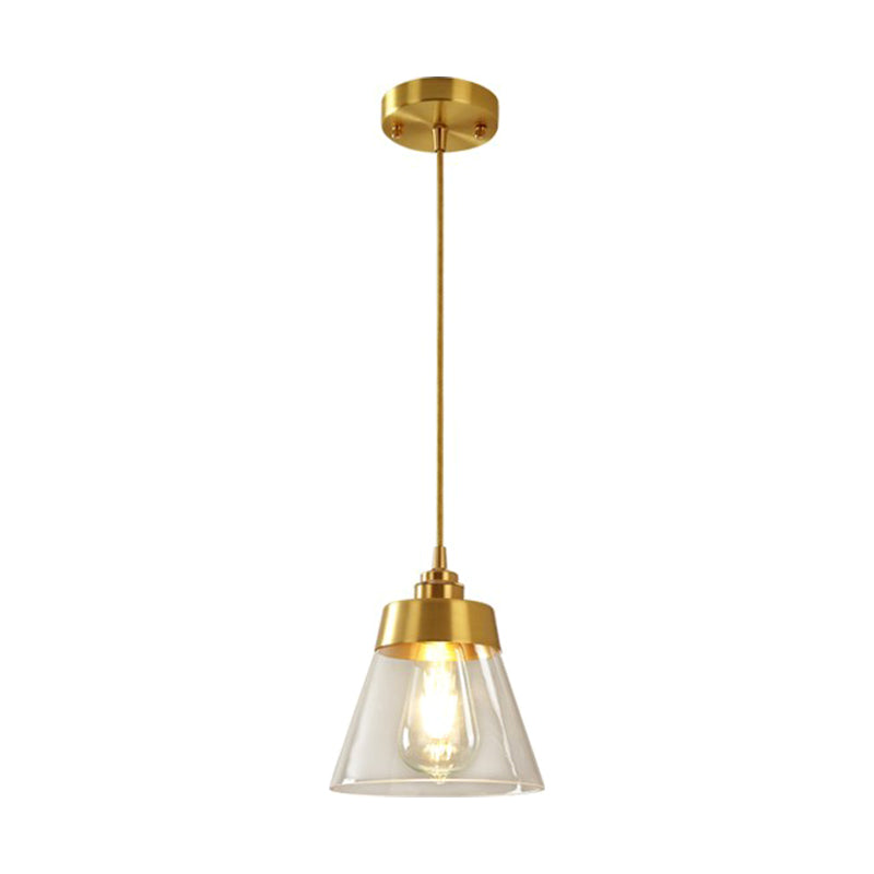 Contemporary Trapezoid Shade Pendant Lamp With Transparent Glass - Perfect Lighting Fixture For