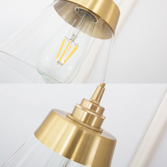 Contemporary Trapezoid Shade Pendant Lamp With Transparent Glass - Perfect Lighting Fixture For