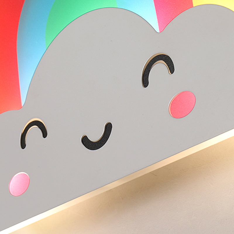 Rainbow Cloud Sconce Light: Acrylic Wall Lamp For Kids Bedroom Or Hallway
