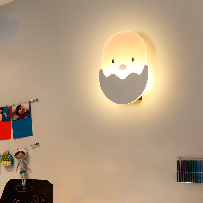 Hatched Chick Wall Light - Cute Acrylic Sconce For Kids Room Or Dining Area White / Warm