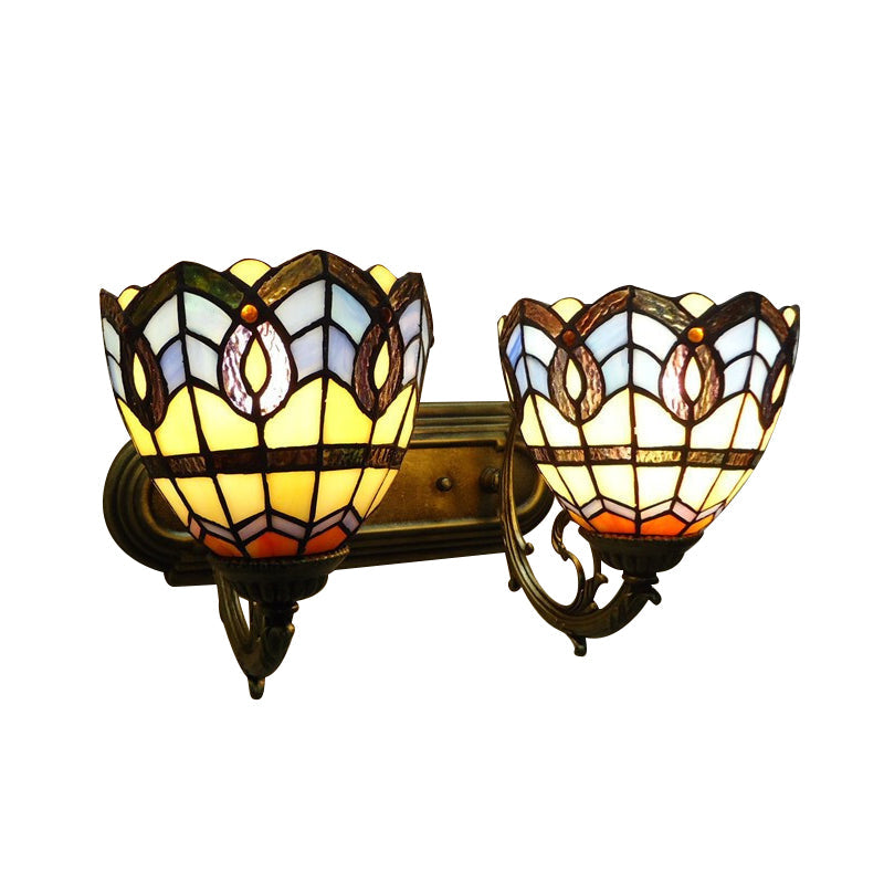 Stained Glass Vintage Wall Sconce Lamp Fixture For Bedroom Lighting