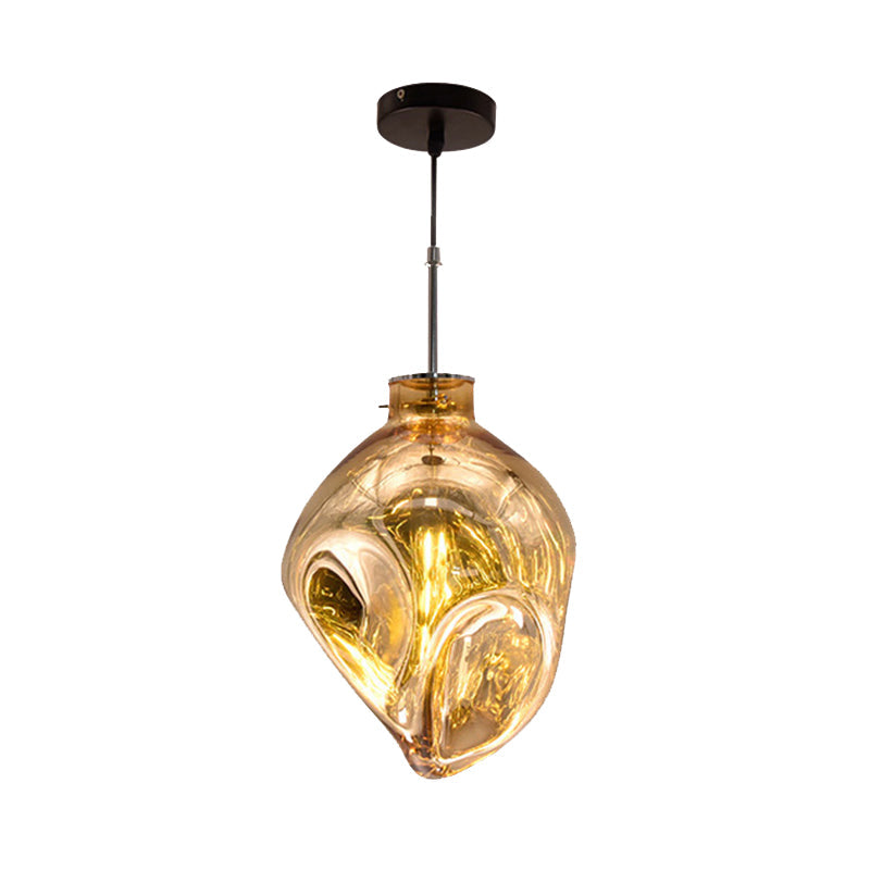 Contemporary Abstract Shade Hanging Light Pendant Lamp with Hammered Glass - Ideal for Hotels