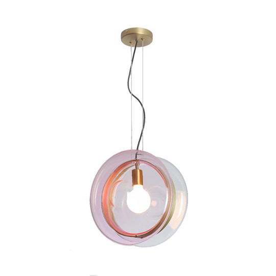 Orbit Corridor Glass Pendant Lamp with Brass Ring