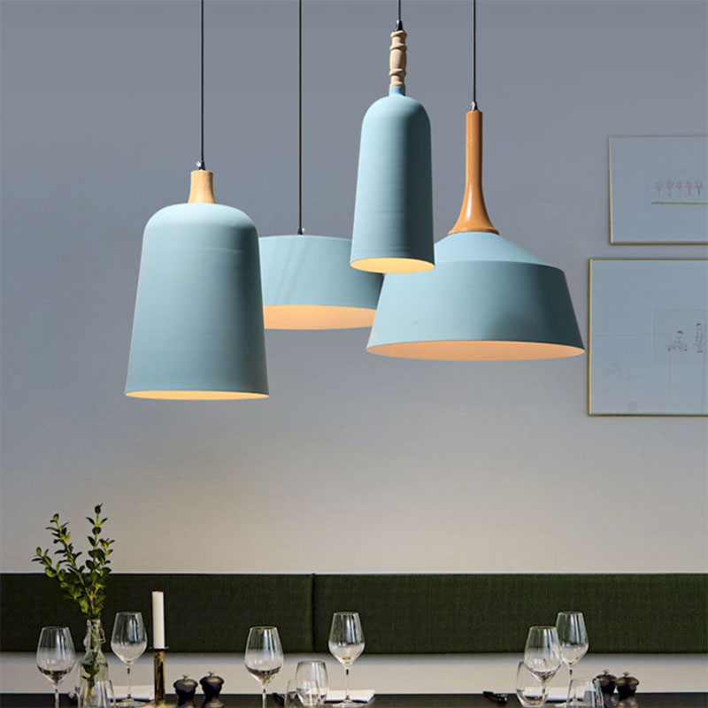 Seafoam E27 Single Head Hanging Light: Modern Metal Pendant Lamp for Restaurants
