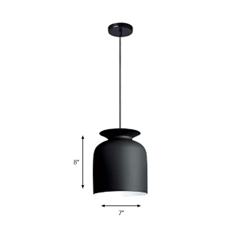 Modern Monochrome Metal Pendant Lamp with Hotel Restaurant Bowl Design
