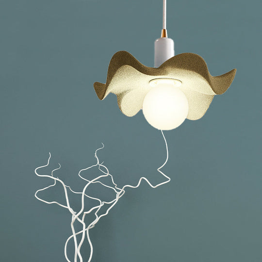 Macaron Style Floral Pendant Lamp: Single Light Kids Bedroom Suspension