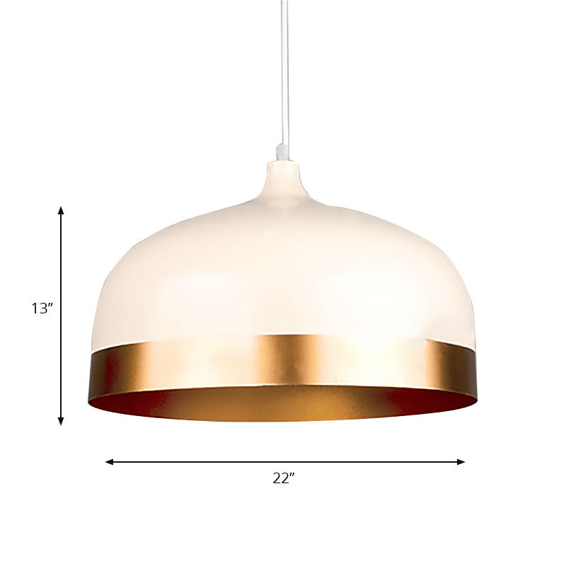 Gold Dome Shade Pendant Light, Modern Metal Ceiling Lamp for Bedroom