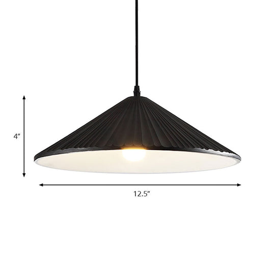 Modern Hat Ceiling Pendant Light - Resin, 1 Light, 8"/12.5"/16" Dia - Grey/White/Black