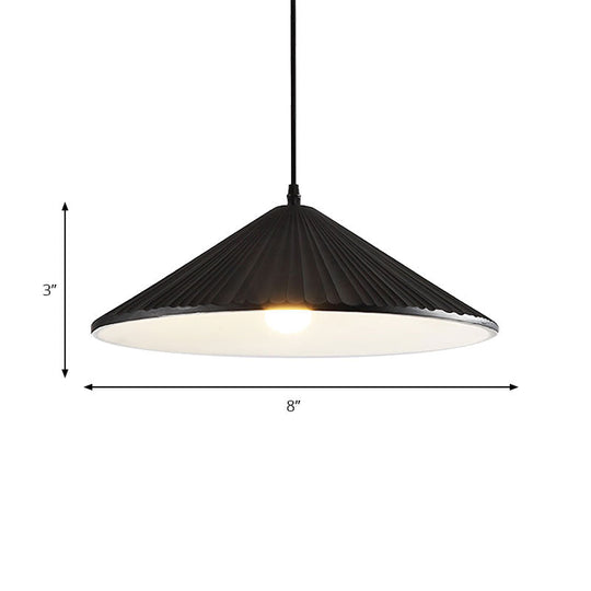 Modern Hat Ceiling Pendant Light - Resin, 1 Light, 8"/12.5"/16" Dia - Grey/White/Black