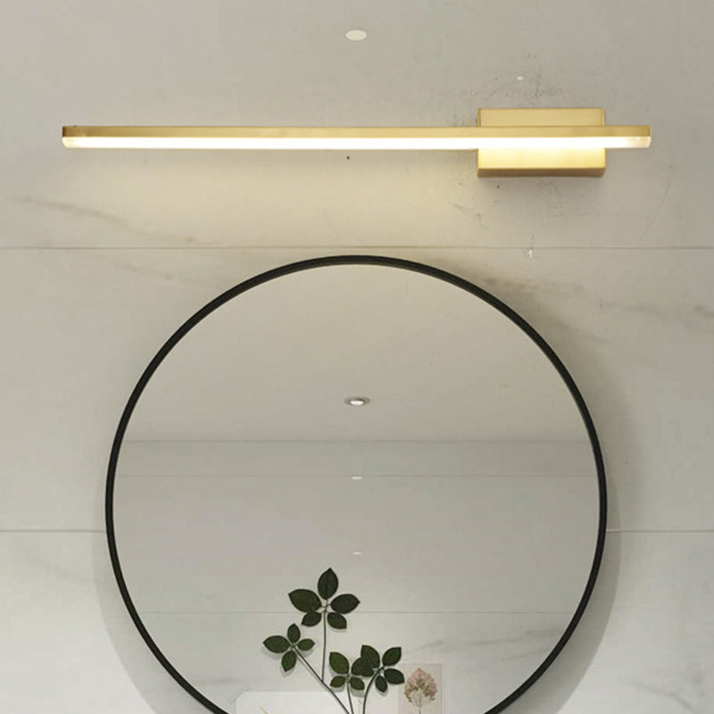 Contemporary Led Gold Wall Light Fixture - Mounted Elongated Design Metal Vanity Lighting
