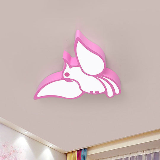 Colorful Acrylic Parrot Led Ceiling Light - Childrens Flush Mount Pink