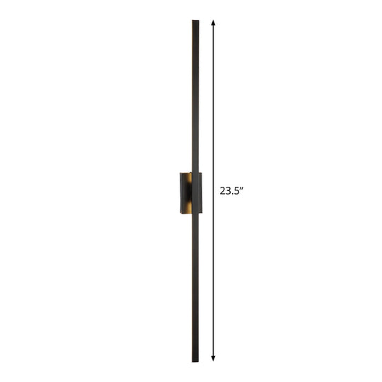 Minimalist Metal Led Wall Sconce Light In Black For Drawing Room