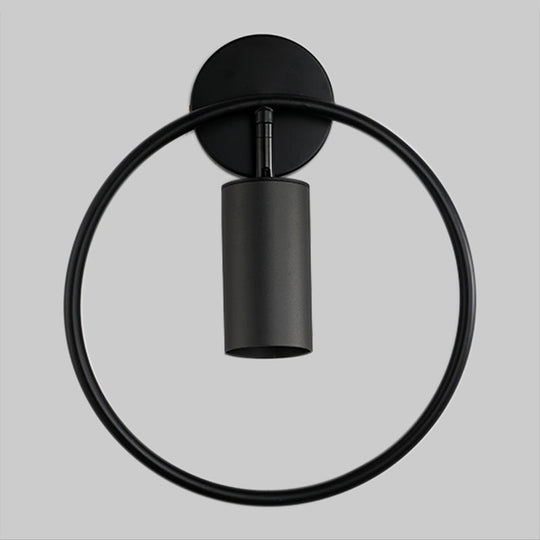 Modern Metallic Wall Sconce Light Fixture - Single Bulb Black/Brass Finish