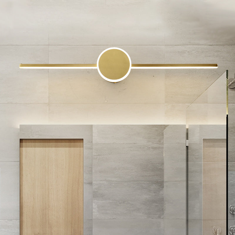 Gold Metallic Led Wall Sconce For Modern Washbasin Vanity Lighting