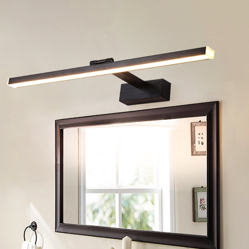 Slender Black Led Vanity Light In Modern Style - Wall Mount Lighting Idea Warm/White Glow / White