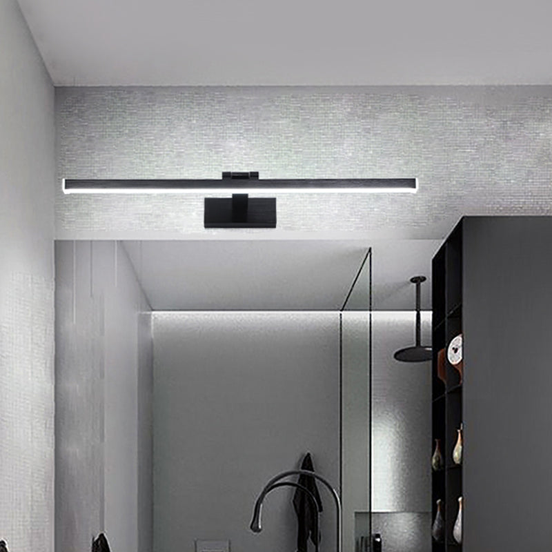 Slender Black Led Vanity Light In Modern Style - Wall Mount Lighting Idea Warm/White Glow