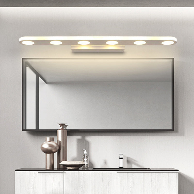 Sleek Metal Vanity Wall Light - 4/6-Light White Mounted Lamp In Warm/White