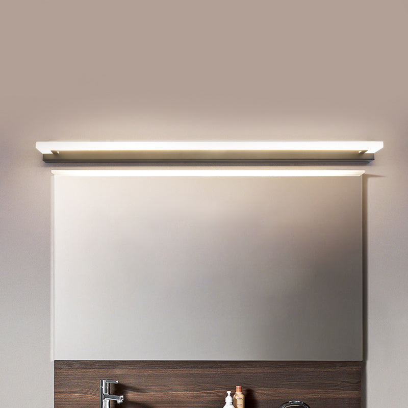 Modern Black Led Bathroom Vanity Light With Acrylic Shade - Warm/White / Warm