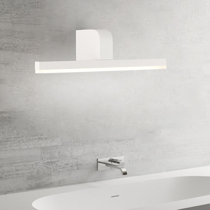 Modern Led Bathroom Vanity Light - Stylish Black/White Wall Lighting With Slender Metal Shade