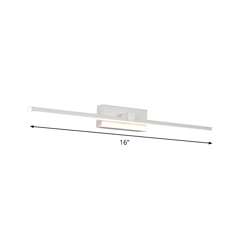 Contemporary Led Wall Sconce - White Linear Vanity Light Fixture