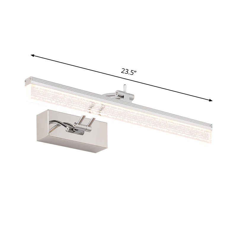 Modern Led Bathroom Wall Vanity Light With Rectangle Acrylic Shade And Warm/White