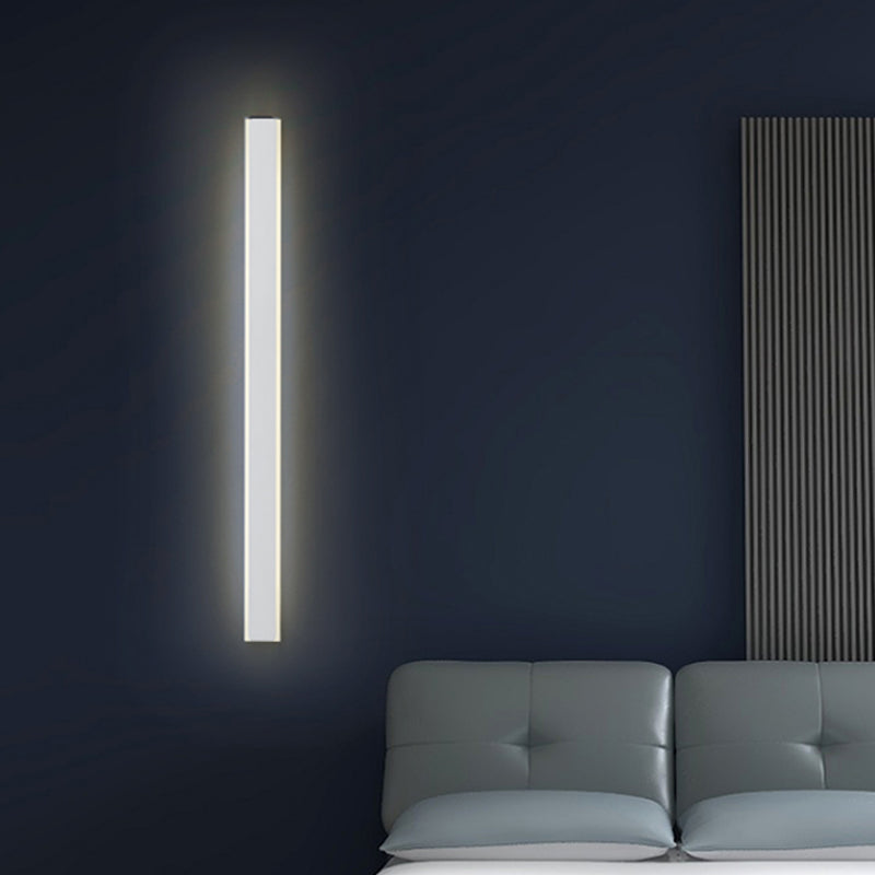 Minimalist Led Wall Sconce Light In Black/White - Perfect For Bedchamber White