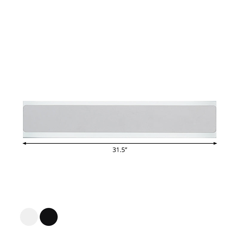 Minimalist Led Wall Sconce Light In Black/White - Perfect For Bedchamber