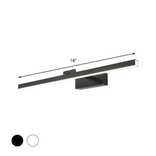 Modern Tubular Led Vanity Lamp In Black/White Finish For Bathroom Wall Lighting